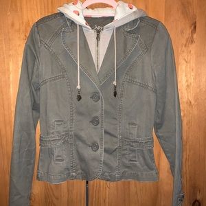 Cute jean jacket with hood